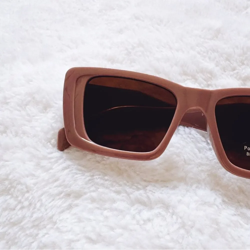 Lily Mauve Rectangular Sunglasses
